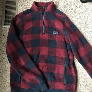 Abercrombie Plaid Sherpa 1/4 Zip Pullover